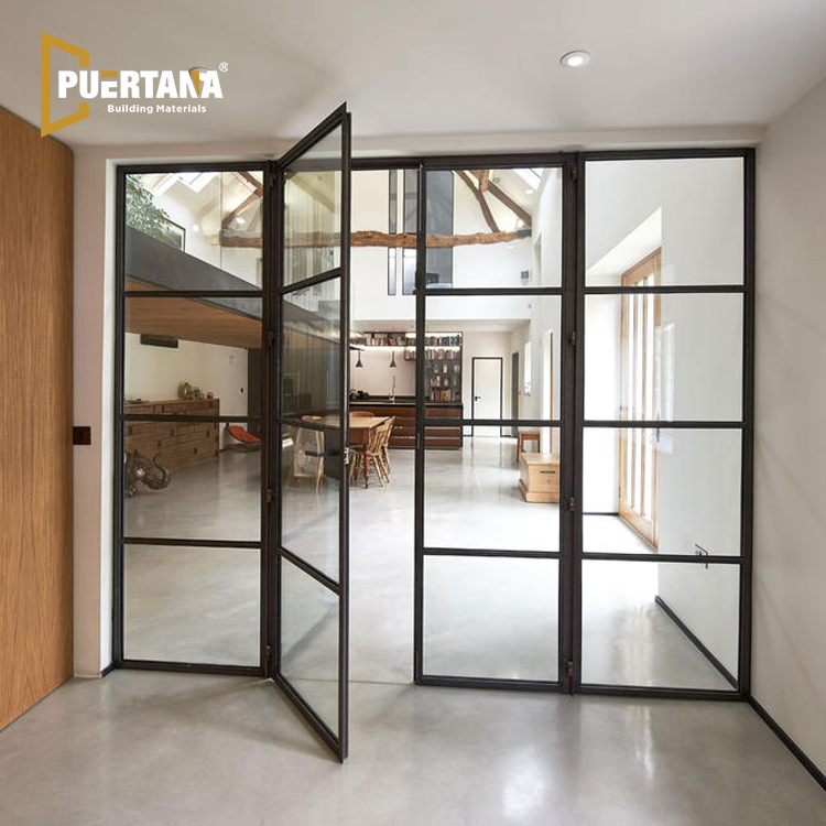 Interior Aluminum Hinged Door Glass Partition Walls Room Dividers ...